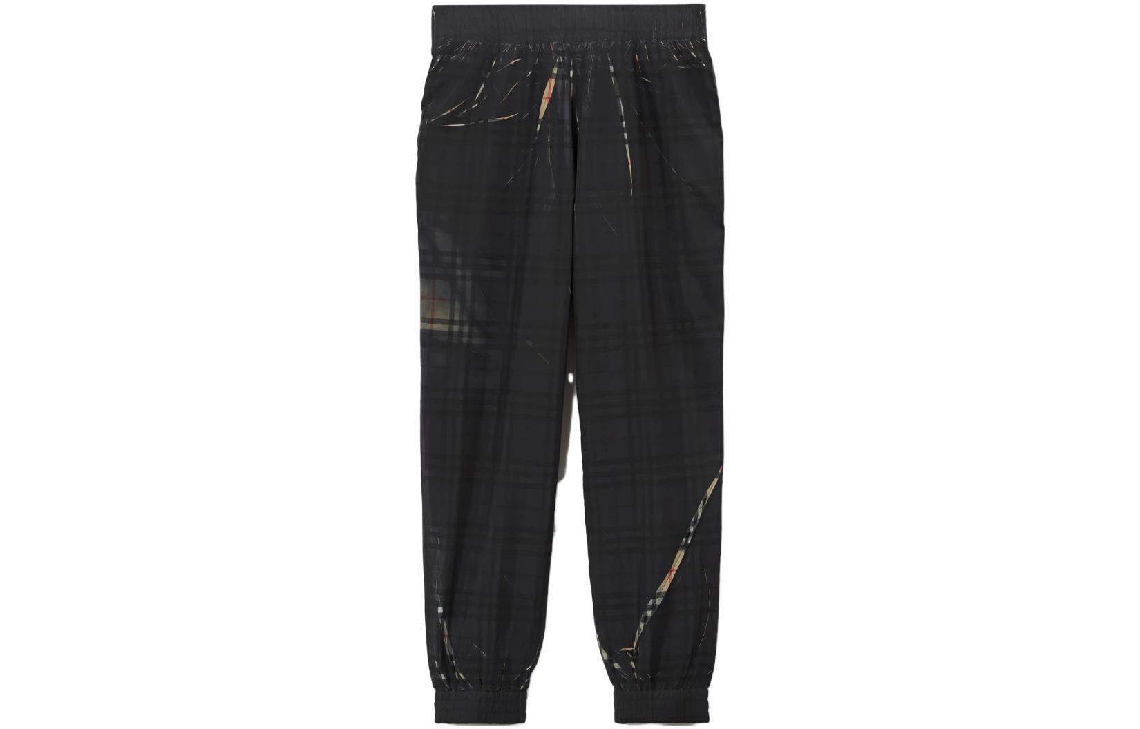 Order Pantalones Jogger Burberry SS23 Negros con Cintura Elástica y Cuadro. 80709811