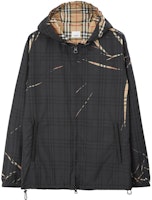 Burberry SS23 Black Check Hooded Zip-Up Jacket. 80716551 Burberry SS23 Black Check Hooded Zip-Up Jacket. 80716551