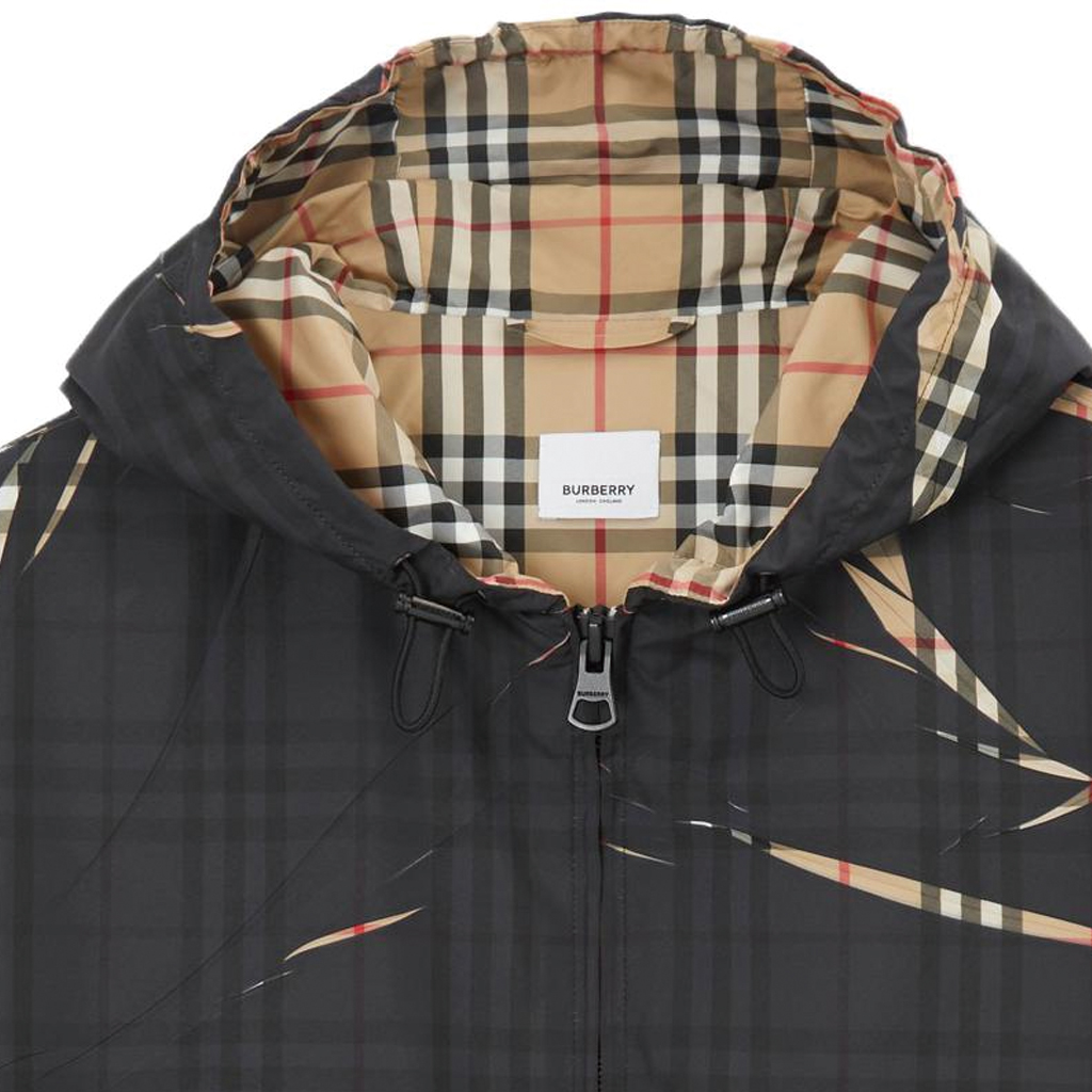Details for Burberry SS23 黑色格纹连帽拉链夹克. 80716551