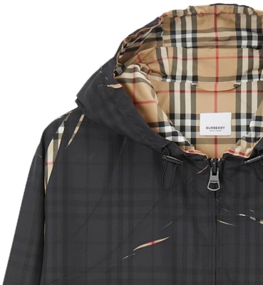 Burberry SS23 Black Check Hooded Zip-Up Jacket. 80716551 Sizing Burberry SS23 Black Check Hooded Zip-Up Jacket. 80716551