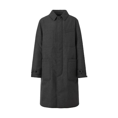 Burberry SS23 Black Check Print Single-Breasted Pocket Coat 80637721