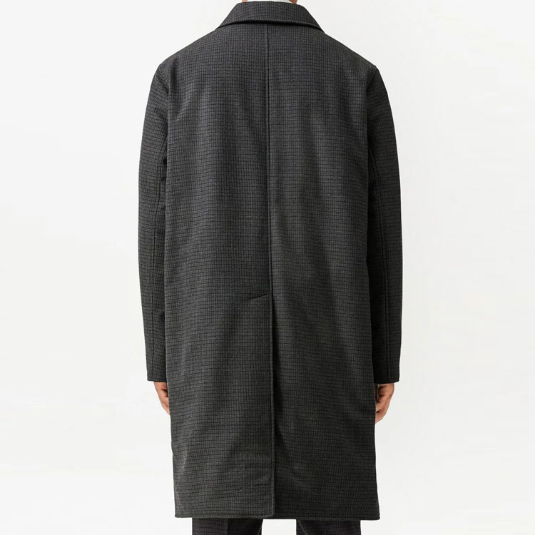 Burberry SS23  Black Check Print Single-Breasted Pocket Coat 80637721 圖 4