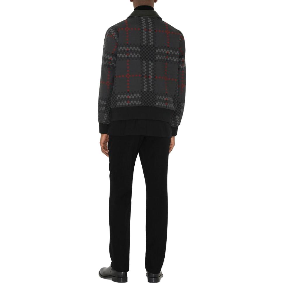 Shop 博柏利 SS23 黑色格纹长袖拉链夹克 80633551