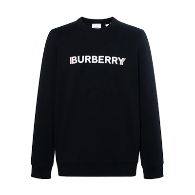 Burberry SS23 Black Crewneck Sweatshirt with Letter Print. 80526591