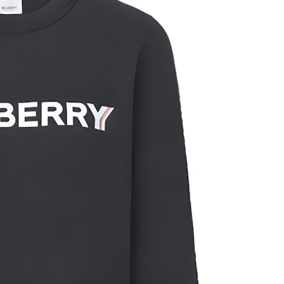Burberry SS23 Black Crewneck Sweatshirt with Letter Print. 80526591 1