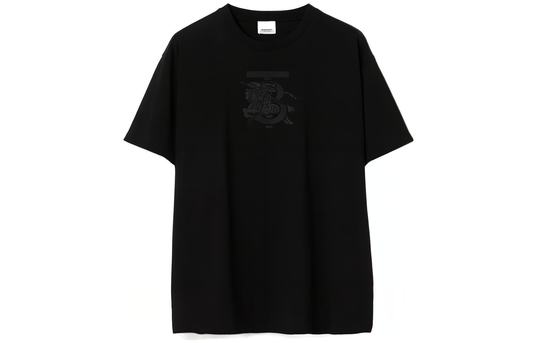 Burberry SS23  Black Crewneck T-Shirt with Horse Logo Print. 80697621 圖 2