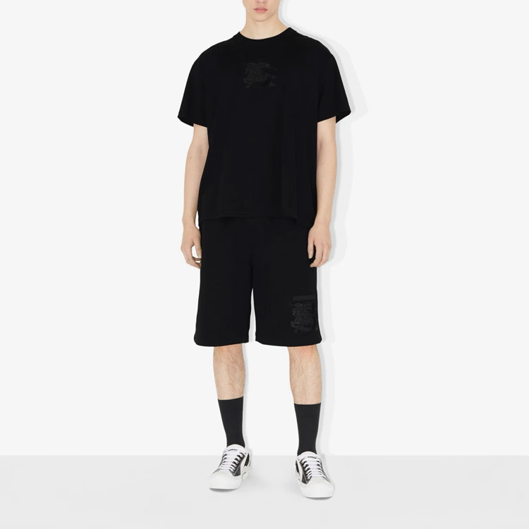 Burberry SS23  Black Crewneck T-Shirt with Horse Logo Print. 80697621 圖 3