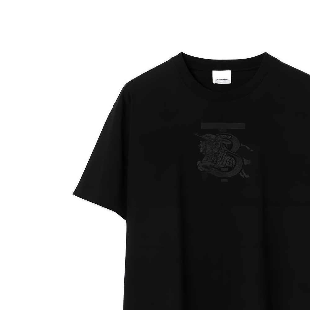 Burberry SS23  Black Crewneck T-Shirt with Horse Logo Print. 80697621 圖 6