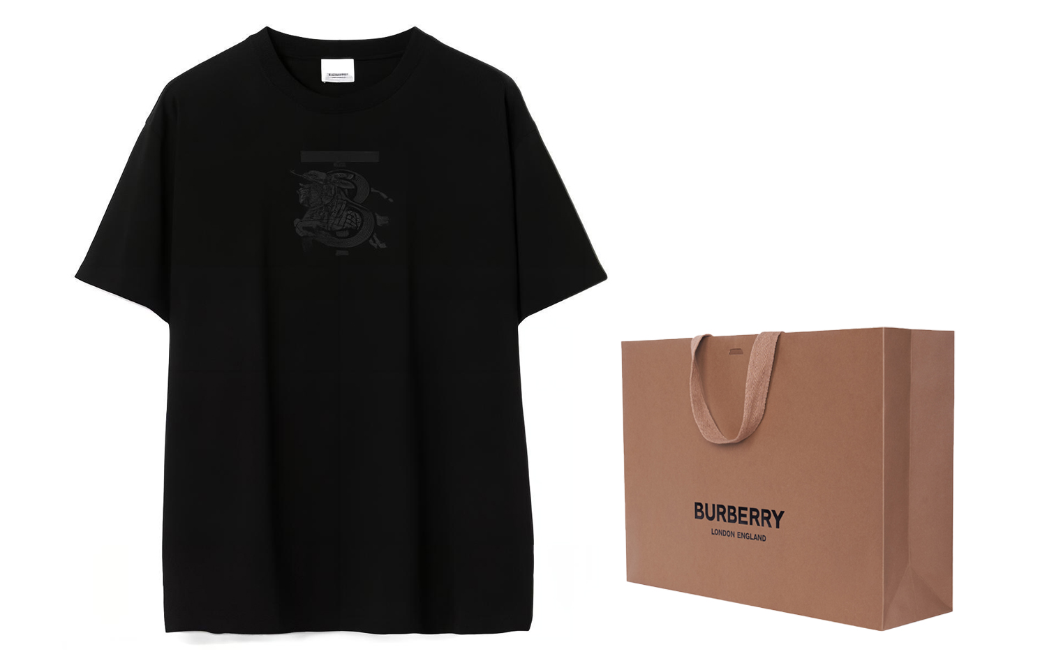 Burberry SS23  Black Crewneck T-Shirt with Horse Logo Print. 80697621 圖 7