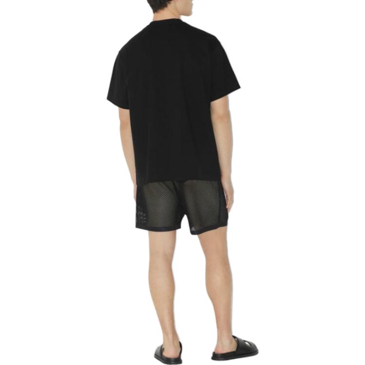 Shop Burberry SS23  Black Crewneck T-Shirt with Solid Color Logo Print. 80714571