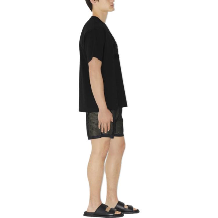 Purchase Burberry SS23  Black Crewneck T-Shirt with Solid Color Logo Print. 80714571