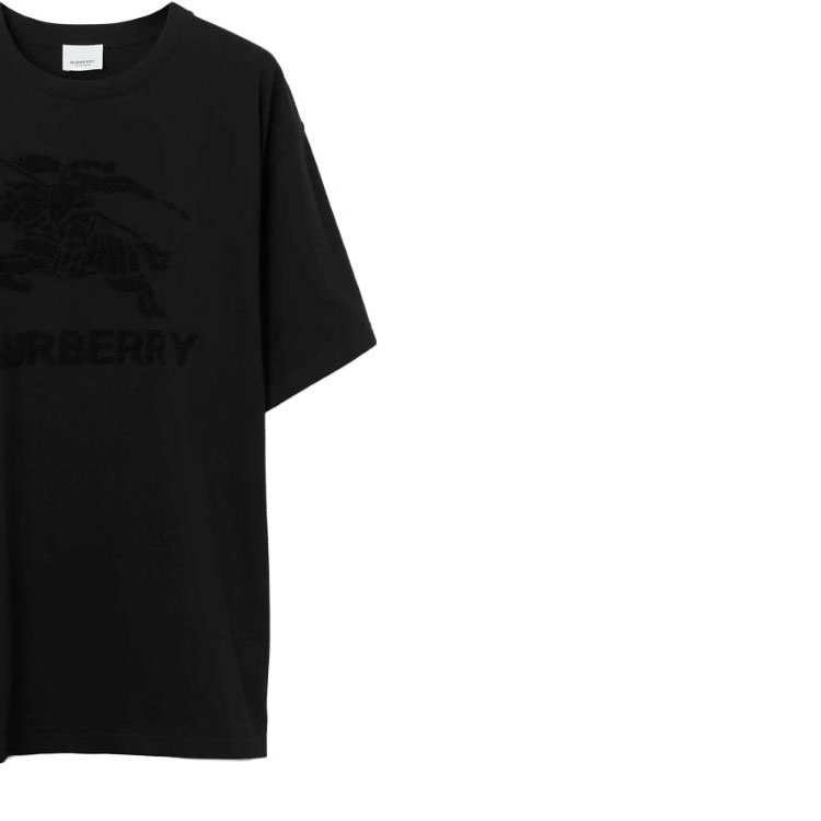 Sizing Burberry SS23  Black Crewneck T-Shirt with Solid Color Logo Print. 80714571