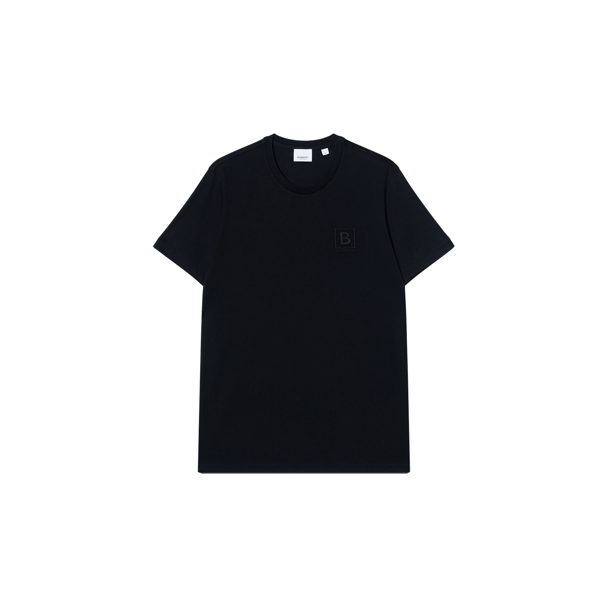 Burberry SS23  Black Crewneck T-Shirt with Solid Logo Embroidery 80695331