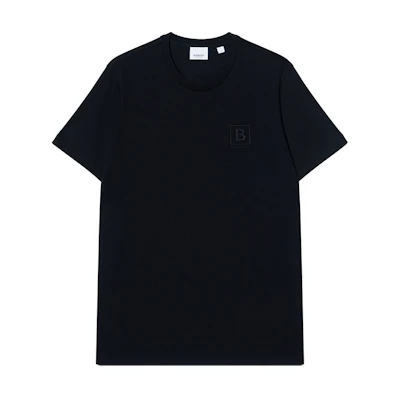 Burberry SS23 Black Crewneck T-Shirt with Solid Logo Embroidery 80695331