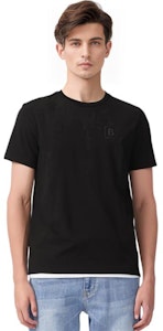 バーバリー SS23 ブラック クルーネック Tシャツ ソリッドロゴ刺繍 80695331 3