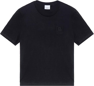 バーバリー SS23 ブラック クルーネック Tシャツ ソリッドロゴ刺繍 80695331 Order バーバリー SS23 ブラック クルーネック Tシャツ ソリッドロゴ刺繍 80695331