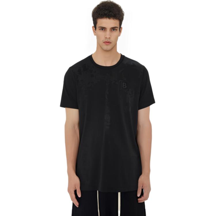 Details for バーバリー SS23 ブラック クルーネック Tシャツ ソリッドロゴ刺繍 80695331