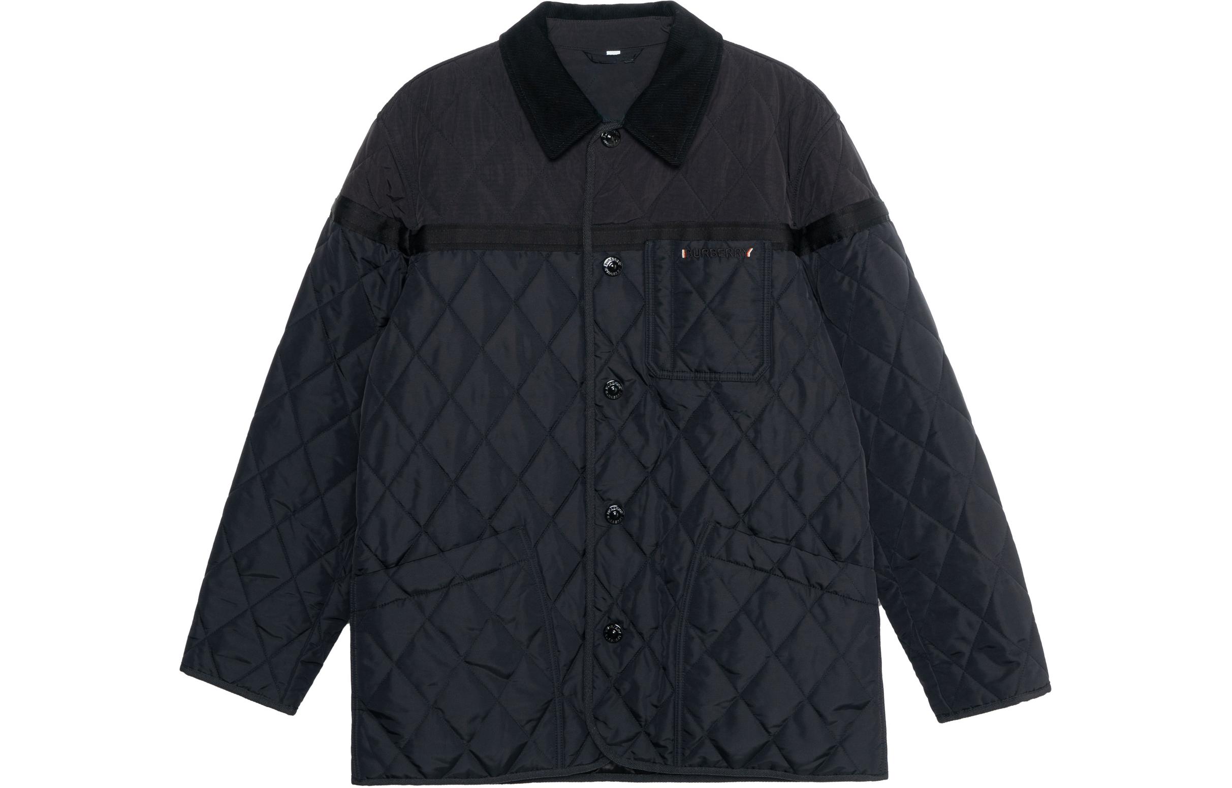Order 버버리 SS23 블랙 다이아몬드 퀼팅 긴팔 재킷 코트. 80616701