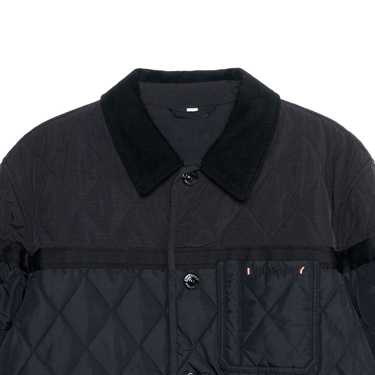 Purchase 버버리 SS23 블랙 다이아몬드 퀼팅 긴팔 재킷 코트. 80616701