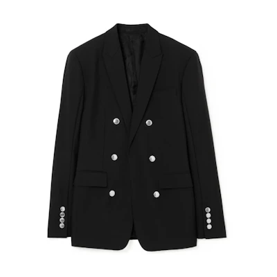 Burberry SS23 Black Double-Breasted Long Sleeve Blazer 80701611