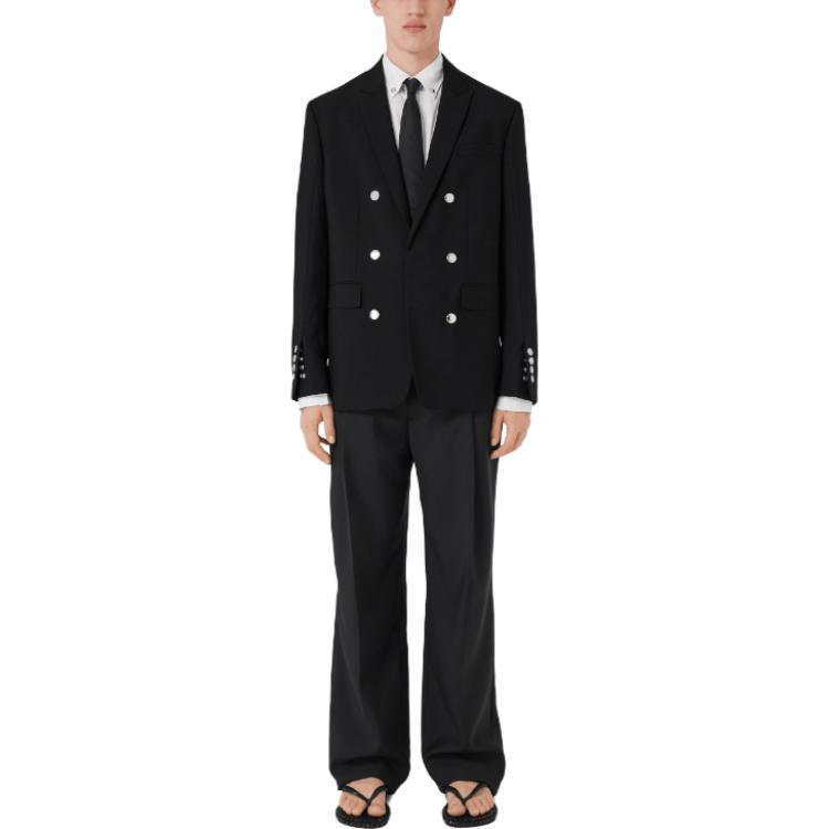 Lookbook Burberry SS23  Black Double-Breasted Long Sleeve Blazer 80701611