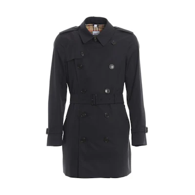 Burberry SS23 Black Double-Breasted Slim-Fit Long Sleeve Trench Coat. 8015238_#_A1177