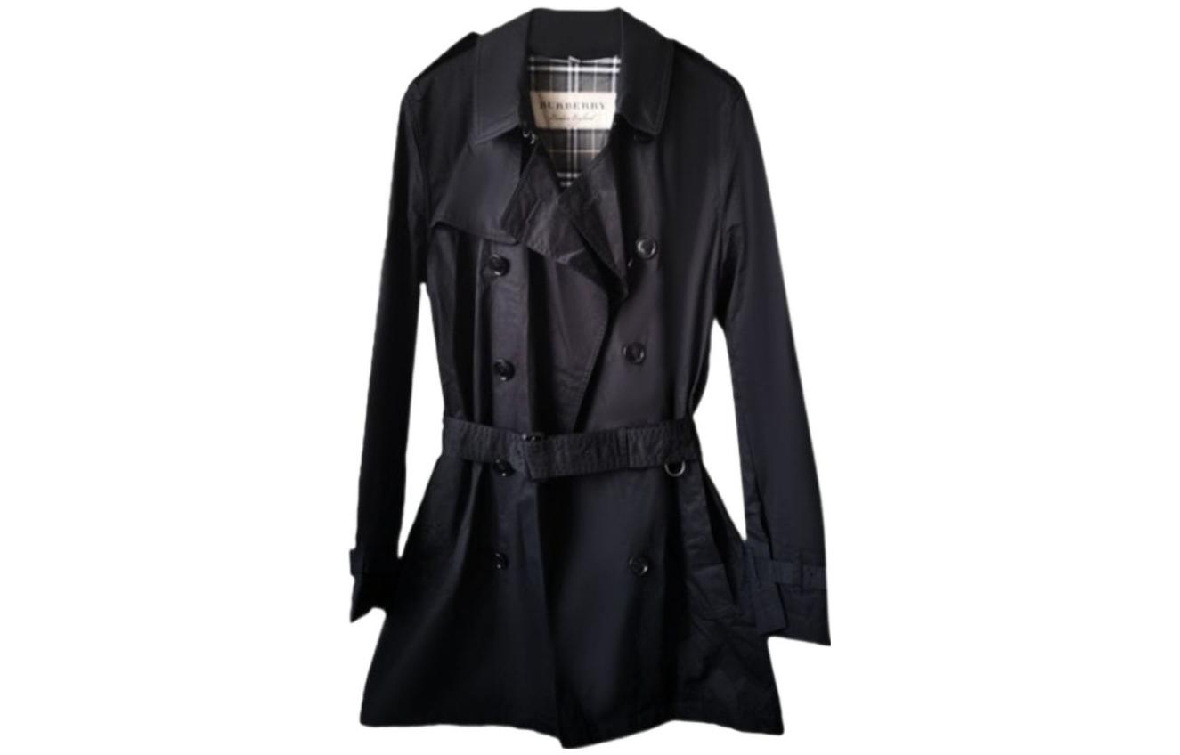 Burberry SS23  Black Double-Breasted Slim-Fit Trench Coat. 80363781 圖 2