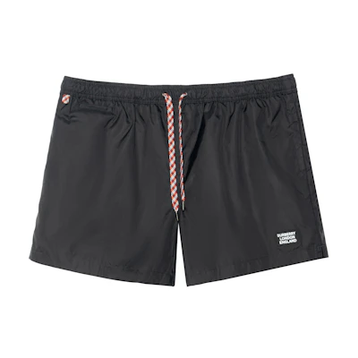 Burberry SS23 Black Drawstring Casual Shorts with Logo Patch. 80226381