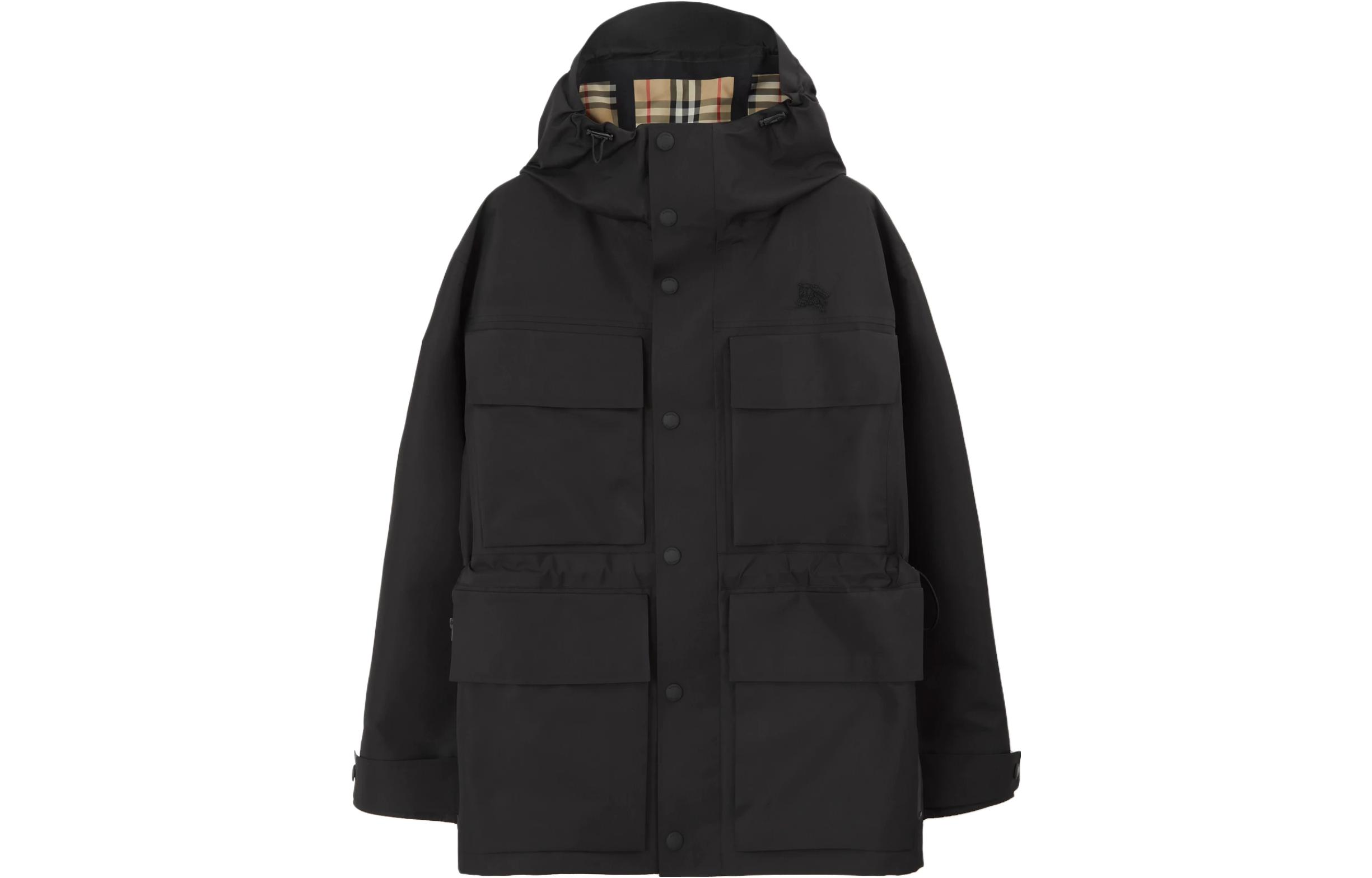 Burberry SS23  Black Equestrian Knight Logo Hoodie Jacket. 80703961