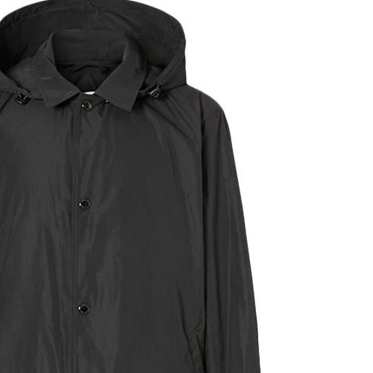 Details for バーバリー SS23 ブラックフーディーバックロゴプリント ボタンアップジャケット. 80218911