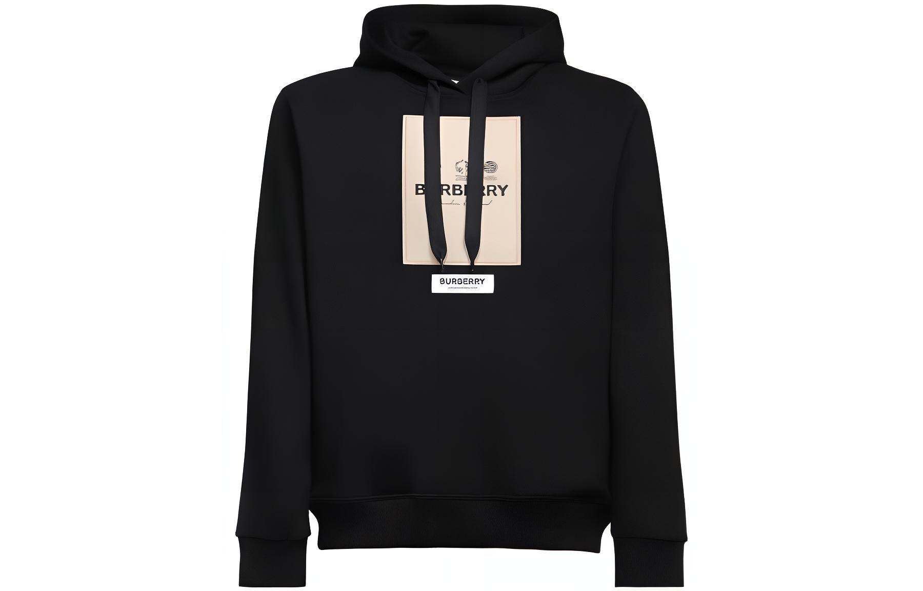 Burberry SS23  Black Hoodie with Letter Patch Details. 8057100 - A1189