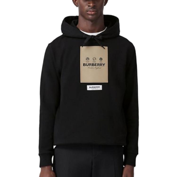 Burberry SS23  Black Hoodie with Letter Patch Details. 8057100 - A1189 圖 4