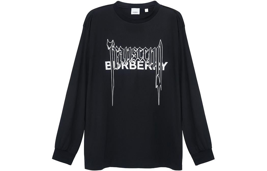 Burberry SS23  Black Logo Print Crewneck Long Sleeve Sweatshirt 80701371