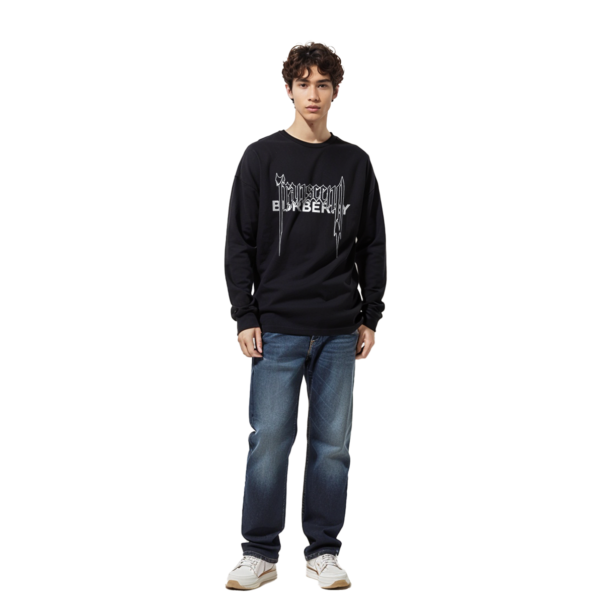 Purchase 버버리 SS23 블랙 로고 프린트 크루넥 롱슬리브 스웻셔츠 80701371