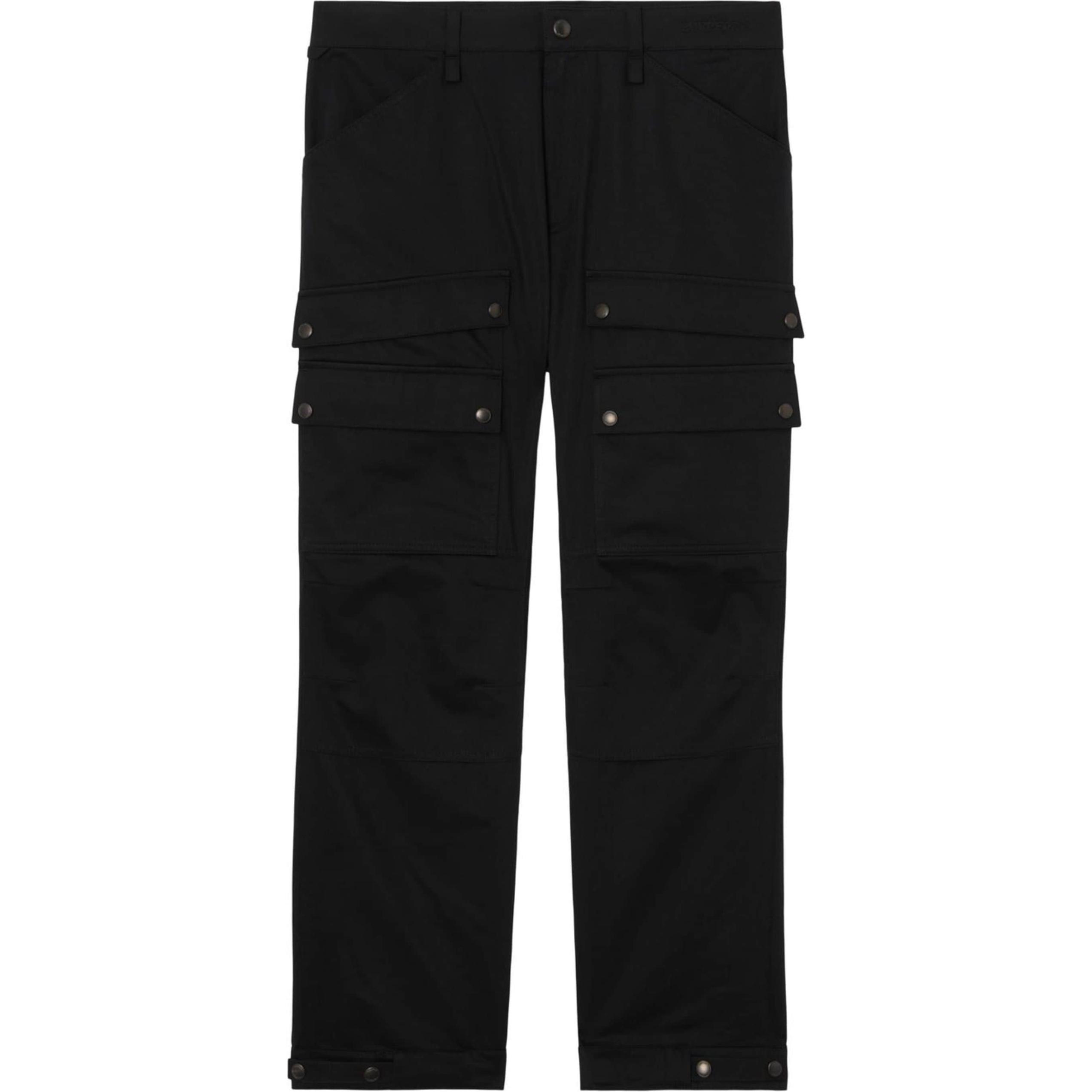 Burberry SS23  Black Loose Fit Cargo Pants with Large Pockets. 80642361