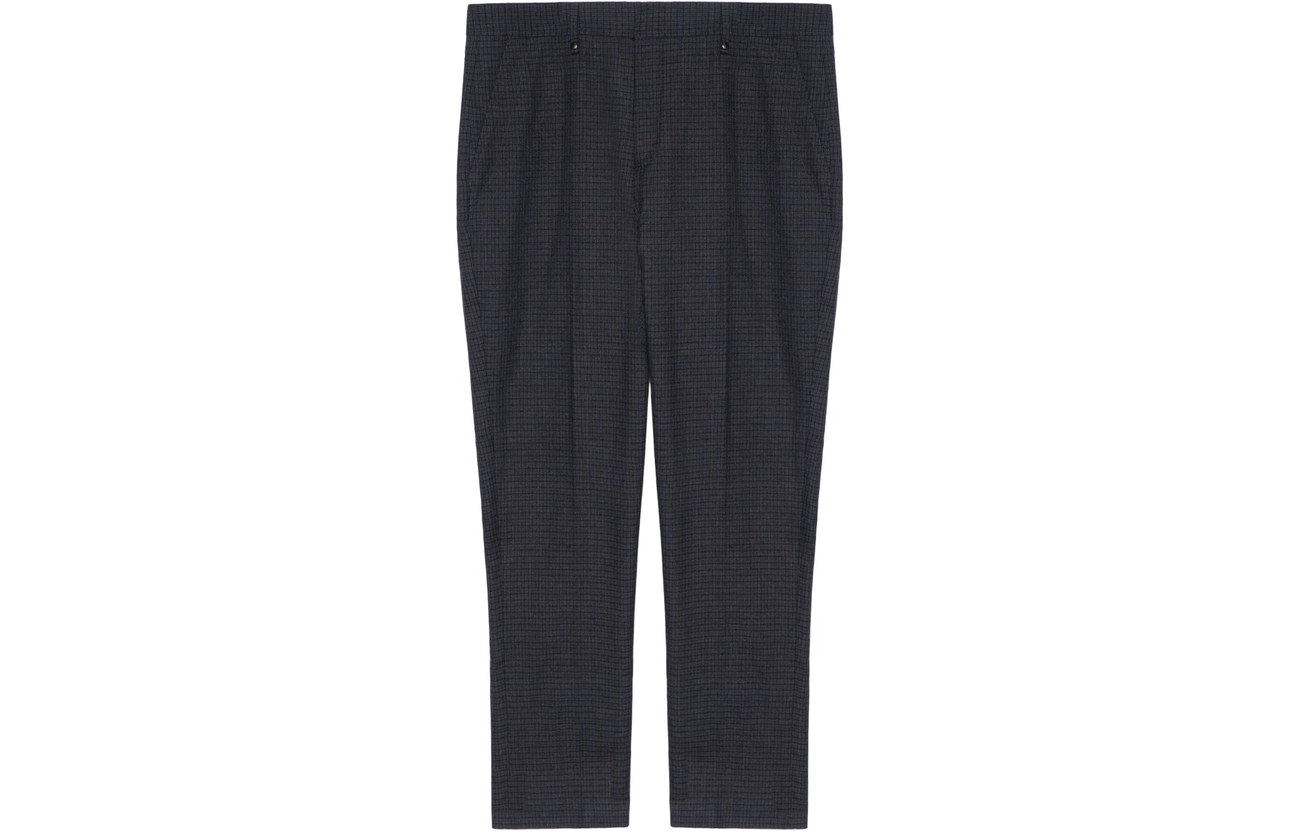 Burberry SS23  Black Mini Check Detail Straight-Leg Casual Pants 80640971