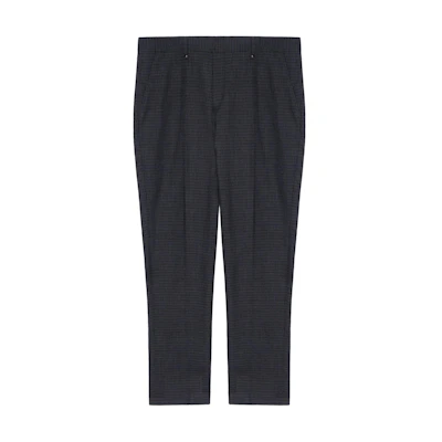 Burberry SS23 Black Mini Check Detail Straight-Leg Casual Pants 80640971