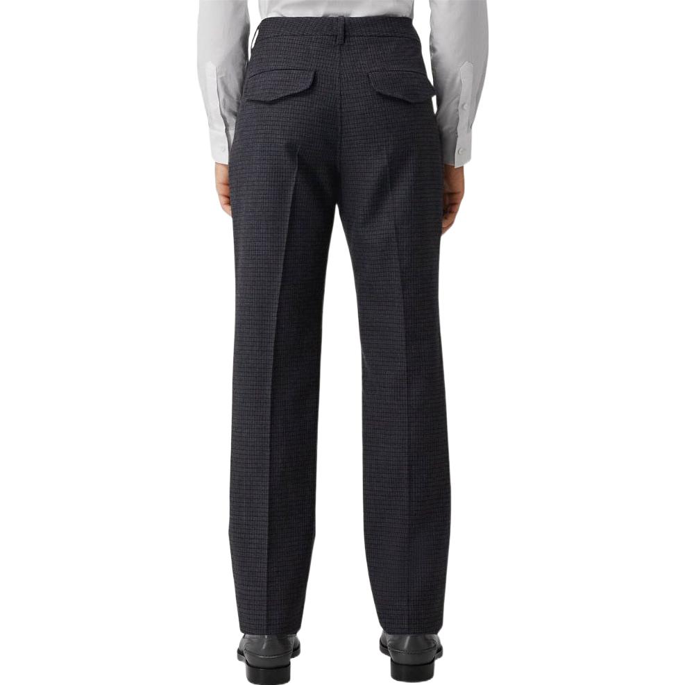Purchase Burberry SS23 Pantalones Negros Rectos Casuales con Detalle Mini Cuadros. 80640971