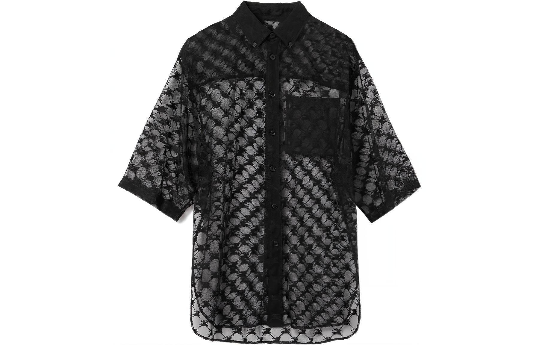 Burberry SS23  Black Patterned Print Pocket Short Sleeve Shirt 80701261