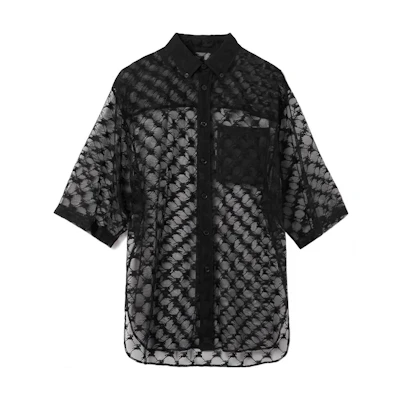 Burberry SS23 Black Patterned Print Pocket Short Sleeve Shirt 80701261