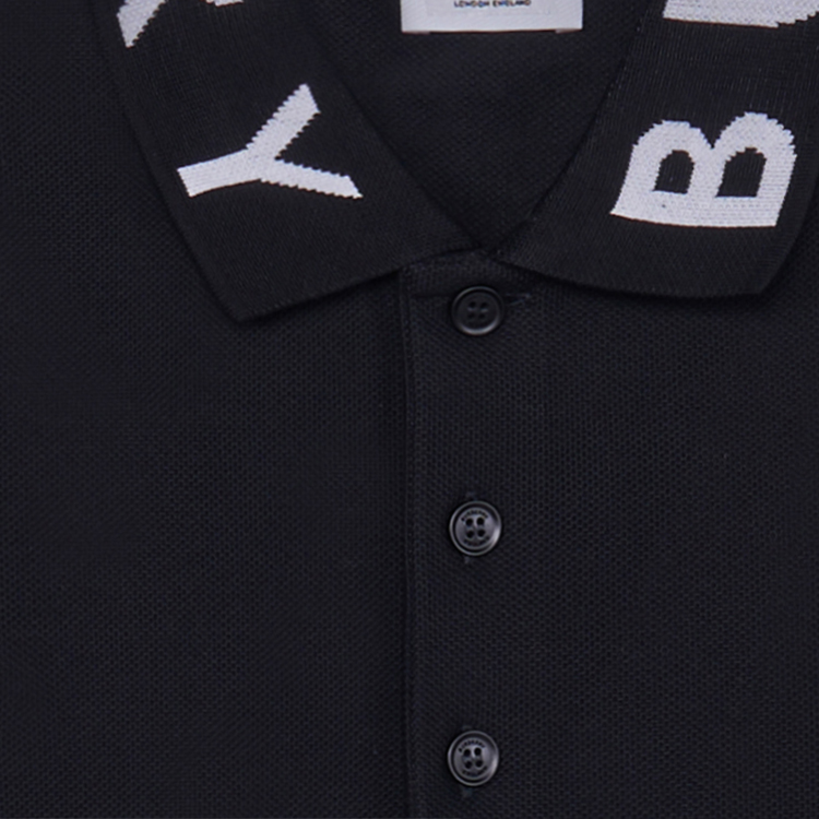 Sizing 버버리 SS23 블랙 폴로 셔츠 - 로고 레터링 트림. 80675361
