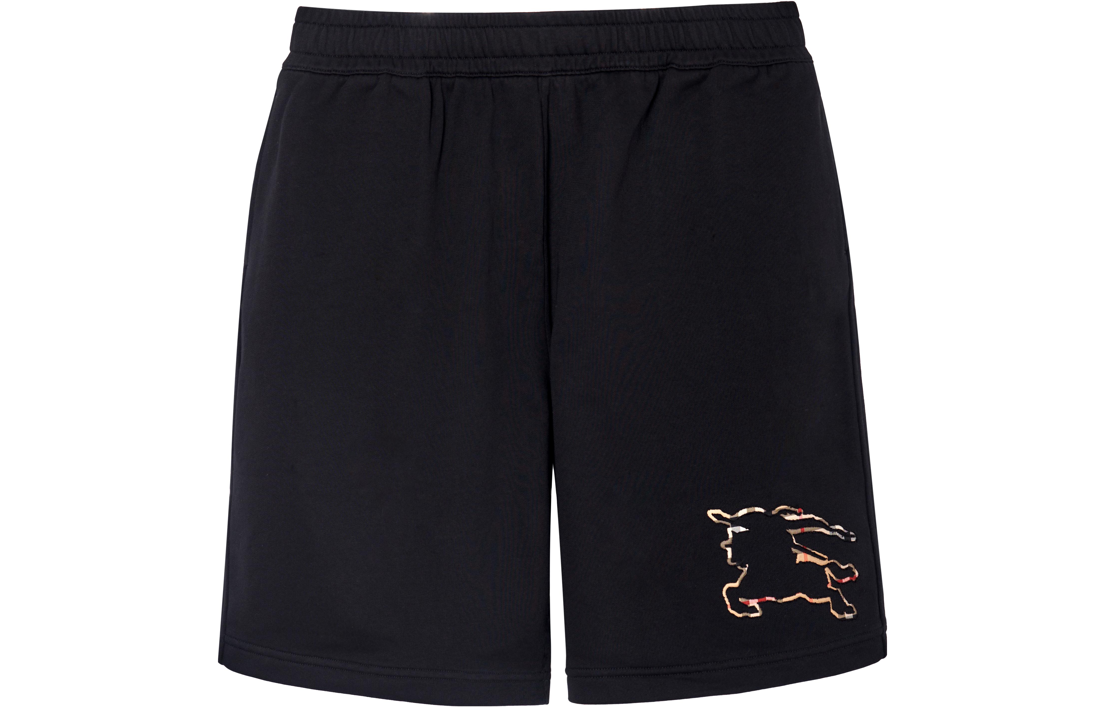 Burberry SS23  Black Pony Print Mid-Waist Relaxed Casual Shorts 80706831