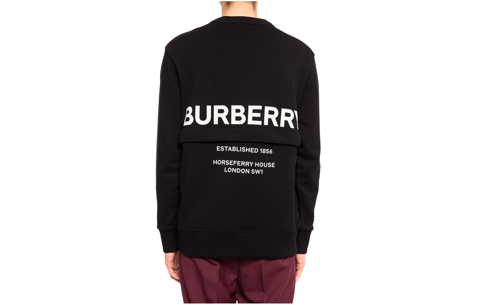 Burberry SS23  Black Pullover Sweatshirt with Letter Logo Print. 80135071