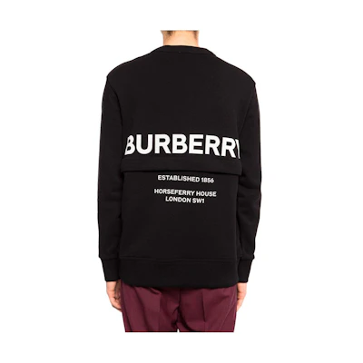 Burberry SS23 Black Pullover Sweatshirt with Letter Logo Print. 80135071