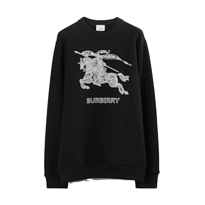 Burberry SS23 Black Pullover Sweatshirt with Logo Embroidery. 80727771