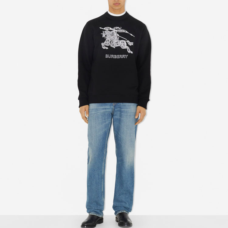 Lookbook Burberry SS23  Black Pullover Sweatshirt with Logo Embroidery. 80727771