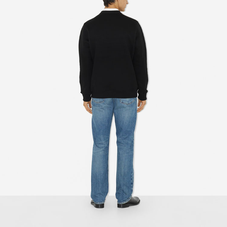 Shop Burberry SS23  Black Pullover Sweatshirt with Logo Embroidery. 80727771
