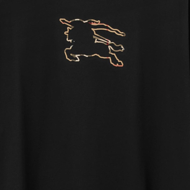 Details for 버버리 SS23 블랙 그래픽 프린트 반팔 면 티셔츠. 8070681