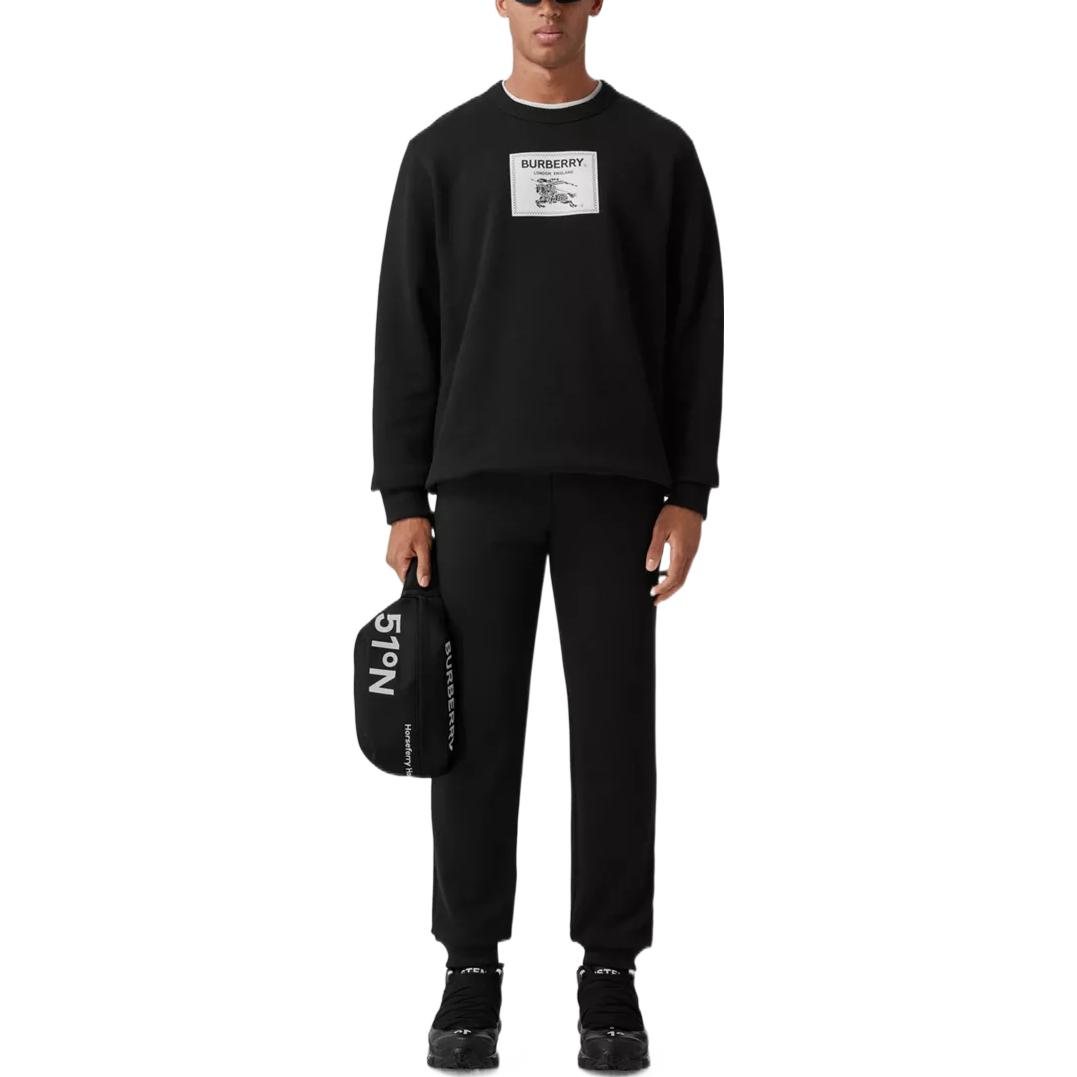 Shop Burberry SS23 Seluar Lurus Kasual Hitam Knit Lelaki. 80644321