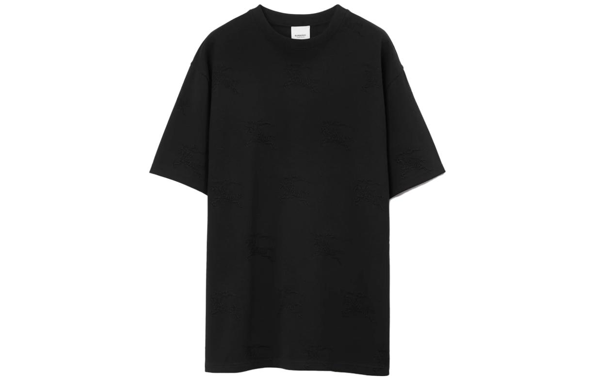 Burberry SS23  Black Solid Color Crew Neck Short Sleeve T-Shirt 80700451 圖 2